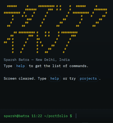Interactive Terminal Portfolio Website